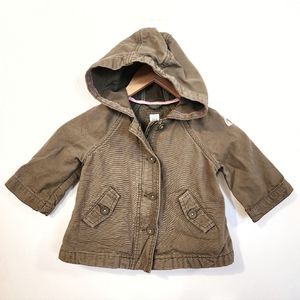 Baby Gap Toddler Girl Army Green Utility Jacket Size 12-18 Months